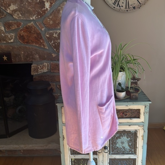 Renuar Chain and T-bar Cardigan with Pockets Size Medium Lavender - Picture 7 of 10